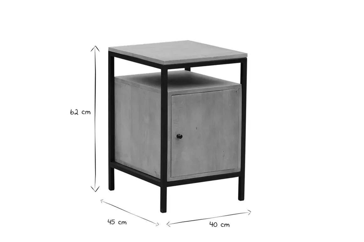Clearance Miliboo Mueble de almacenaje para escritorio de madera de mango y metal negro OPIUM
