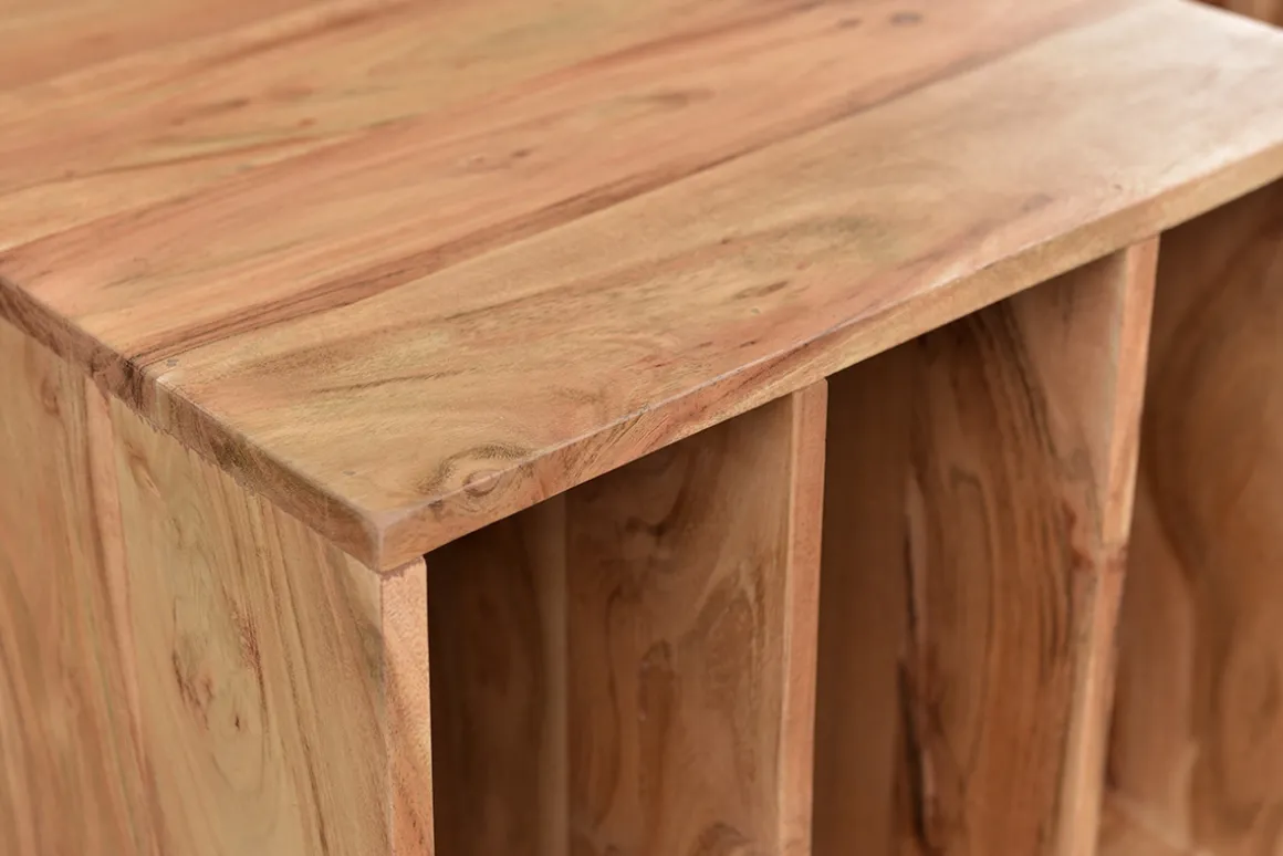 Best Sale Miliboo Mueble de almacenaje vinilos en acacia maciza VIRGILE
