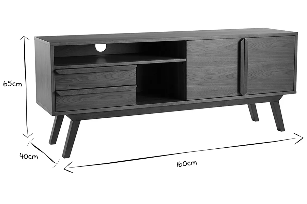 Sale Miliboo Mueble TV alto de nogal vintage 160 cm VOLVER