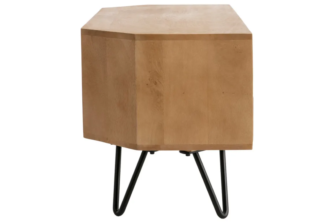 Shop Miliboo Mueble TV angular de madera de mango maciza y metal 100 cm VIBES
