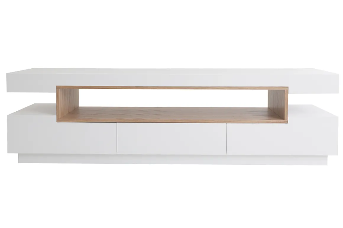 Clearance Miliboo Mueble TV blanco y madera LIVO
