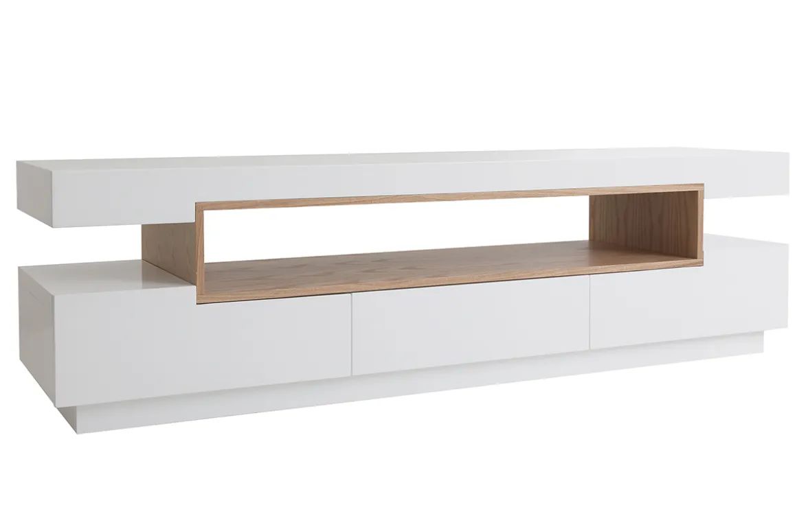 Clearance Miliboo Mueble TV blanco y madera LIVO