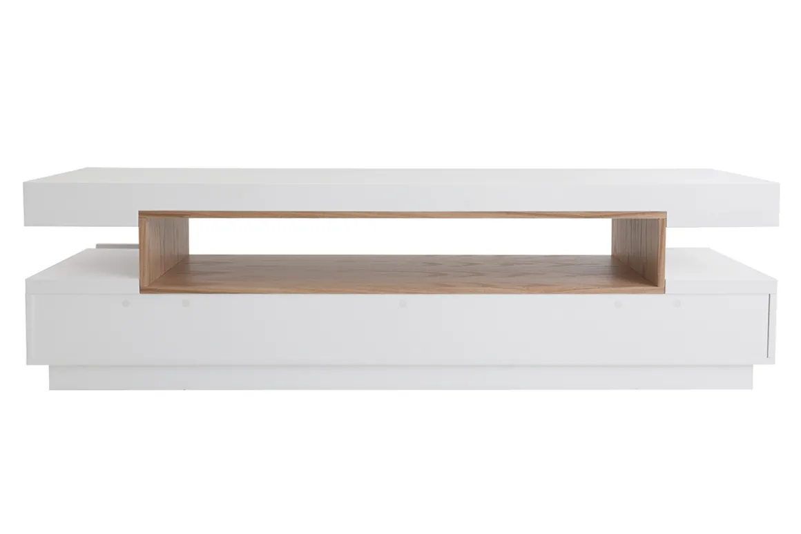 Clearance Miliboo Mueble TV blanco y madera LIVO