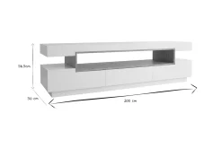 Clearance Miliboo Mueble TV blanco y madera LIVO