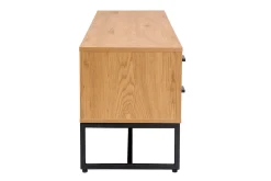 Store Miliboo Mueble TV con acabado de roble claro y metal negro 160 cm LOVATO