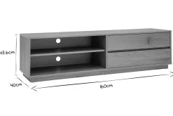 Best Miliboo Mueble TV con acabado de roble claro y 2 cajones 160 cm MADERO