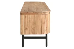 Clearance Miliboo Mueble TV con almacenaje de madera maciza y metal negro 160 cm NAPOLI