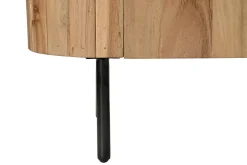 Clearance Miliboo Mueble TV con almacenaje de madera maciza y metal negro 160 cm NAPOLI