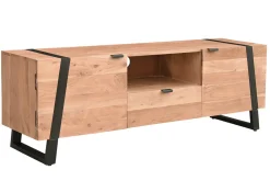 Best Miliboo Mueble TV de acacia maciza y metal negro 150 cm ALVARO