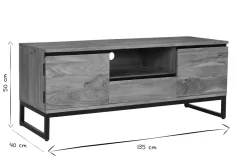 Fashion Miliboo Mueble TV de acacia maciza 135 cm HOORN