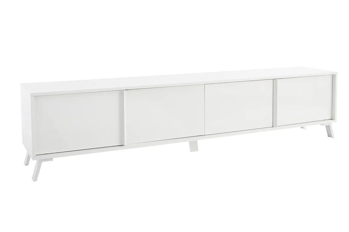 Hot Miliboo Mueble TV de diseño con acabado blanco brillante 205 cm NEMA