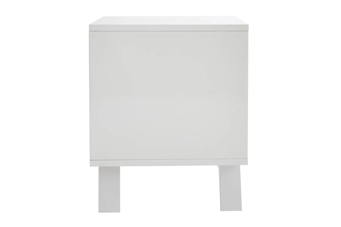 Hot Miliboo Mueble TV de diseño con acabado blanco brillante 205 cm NEMA