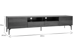 Cheap Miliboo Mueble TV de diseño de contrachapado de nogal 200 cm BLISS