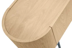 Store Miliboo Mueble TV de diseño en madera clara y metal negro con almacenaje 180 cm SKYE