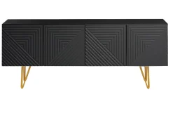 Cheap Miliboo Mueble TV de diseño en negro y metal dorado 140 cm OZEN