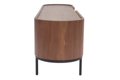 Cheap Miliboo Mueble TV de diseño en nogal oscuro y metal negro con almacenaje 180 cm SKYE
