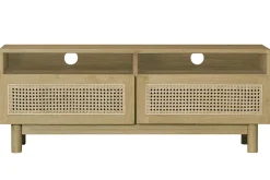 Hot Miliboo Mueble TV de madera clara y caña de ratán 120 cm GALINA