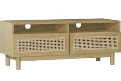 Hot Miliboo Mueble TV de madera clara y caña de ratán 120 cm GALINA