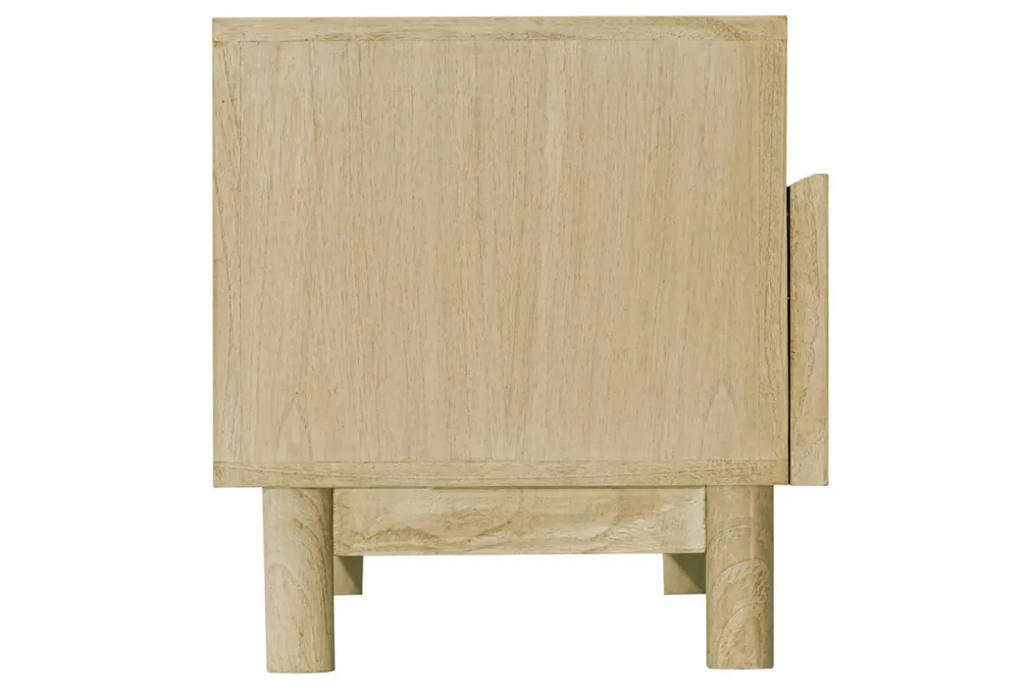 Hot Miliboo Mueble TV de madera clara y caña de ratán 120 cm GALINA