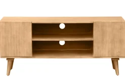 Discount Miliboo Mueble TV de madera maciza de mango 135 cm RUBIA