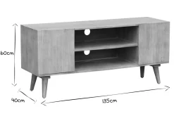 Discount Miliboo Mueble TV de madera maciza de mango 135 cm RUBIA