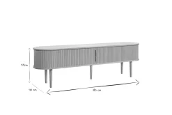Sale Miliboo Mueble TV de nogal oscuro con almacenaje y 2 puertas correderas 180 cm EPIC