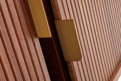 Sale Miliboo Mueble TV de nogal oscuro con almacenaje y 2 puertas correderas 180 cm EPIC