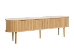 Fashion Miliboo Mueble TV de roble claro con almacenaje y 2 puertas correderas 180 cm EPIC
