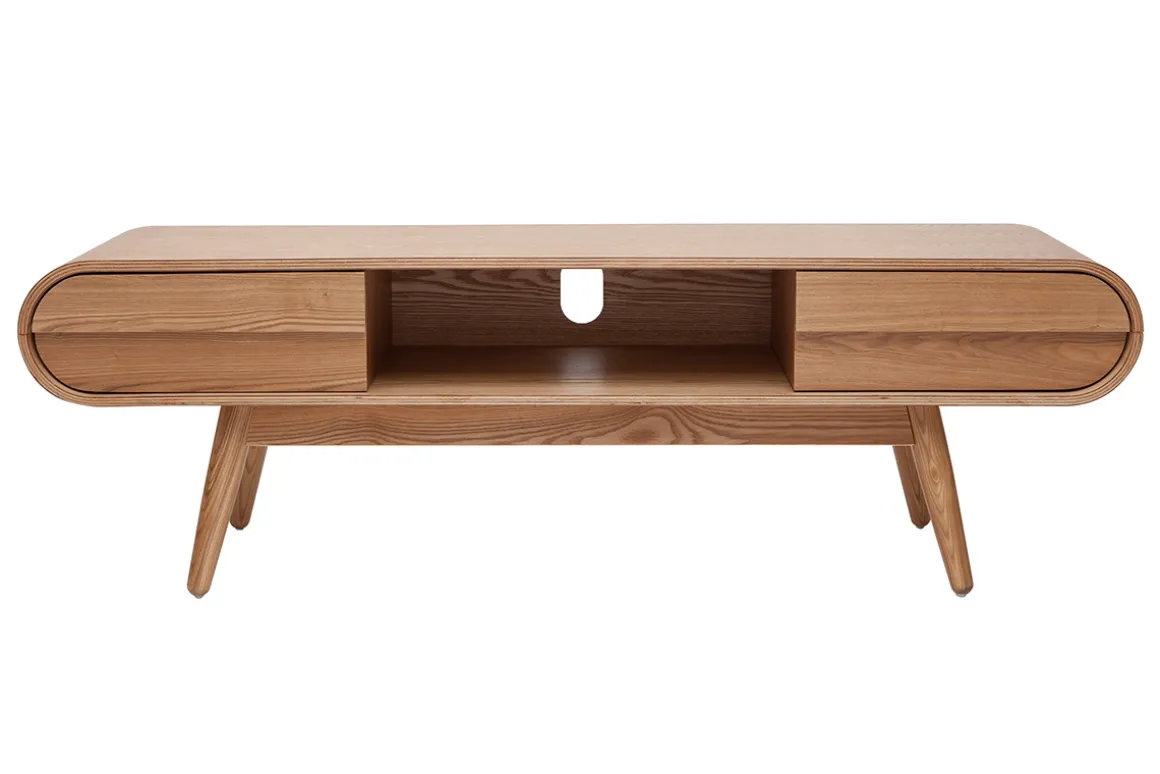 Best Miliboo Mueble TV diseño 2 cajones fresno natural BALTIK
