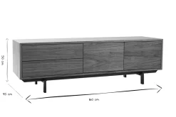Store Miliboo Mueble TV diseño vintage nogal MANNY
