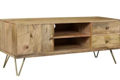Shop Miliboo Mueble TV en mango y metal LINIUM