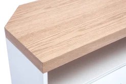 Best Sale Miliboo Mueble TV esquinero de contrachapado de madera de fresno y blanco MAX