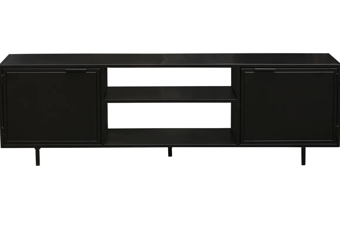 Cheap Miliboo Mueble TV industrial negro con 2 puertas 150 KARL