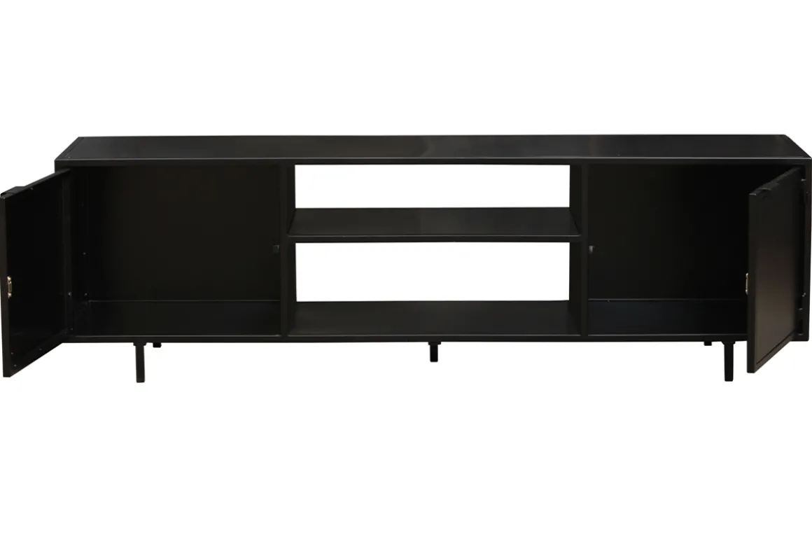 Cheap Miliboo Mueble TV industrial negro con 2 puertas 150 KARL