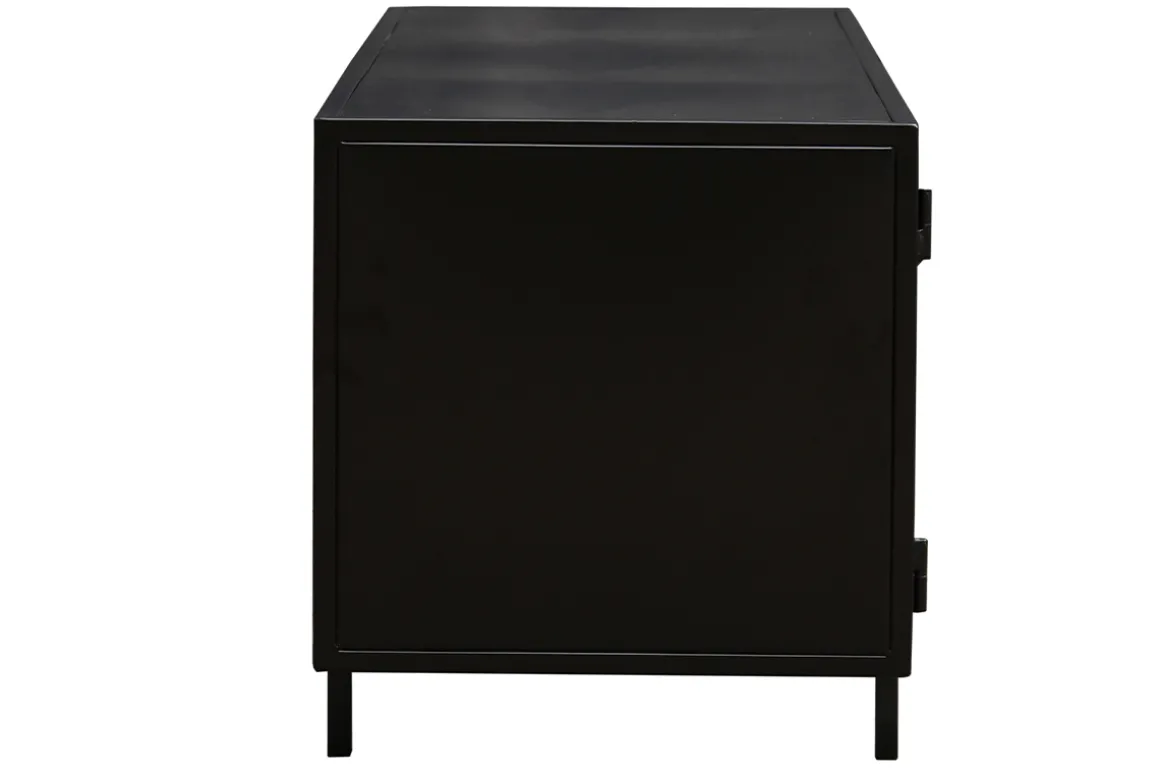 Cheap Miliboo Mueble TV industrial negro con 2 puertas 150 KARL