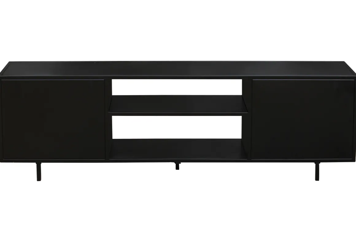 Cheap Miliboo Mueble TV industrial negro con 2 puertas 150 KARL