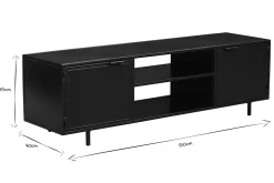Cheap Miliboo Mueble TV industrial negro con 2 puertas 150 KARL