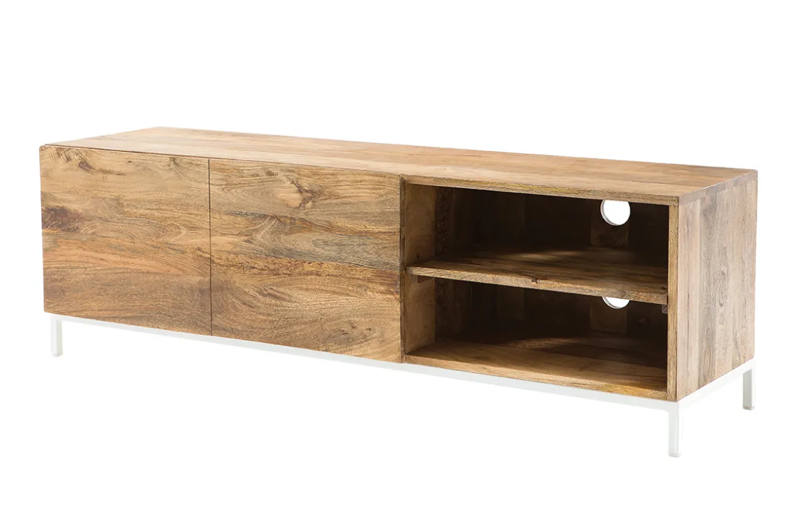 Sale Miliboo Mueble TV mago y metal blanco 145cm BOHO