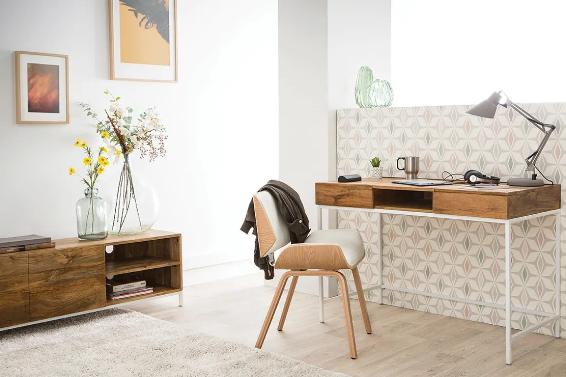 Sale Miliboo Mueble TV mago y metal blanco 145cm BOHO