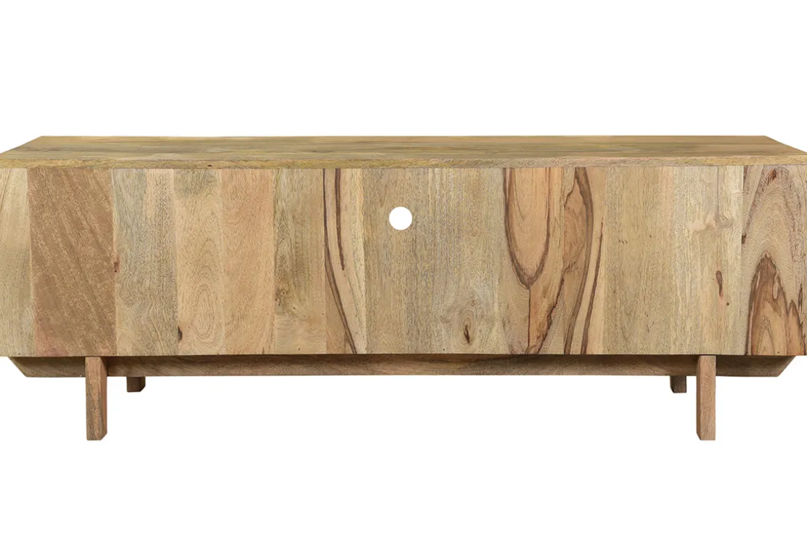Outlet Miliboo Mueble TV mango y latón ZAIKA