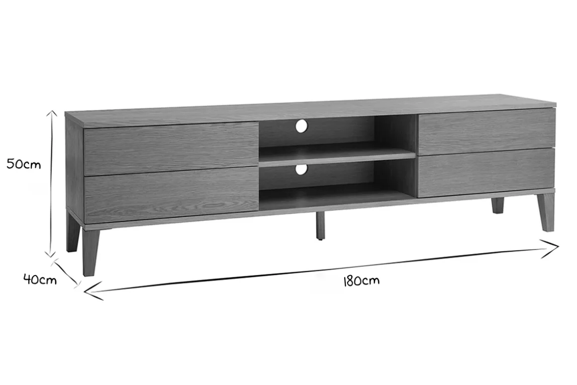 Shop Miliboo Mueble TV nórdico de madera clara 180 cm FREDDY