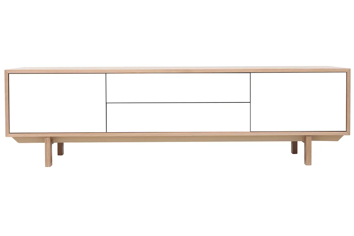 New Miliboo Mueble TV nórdico madera y blanco 180cm SID