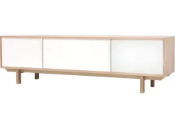 New Miliboo Mueble TV nórdico madera y blanco 180cm SID