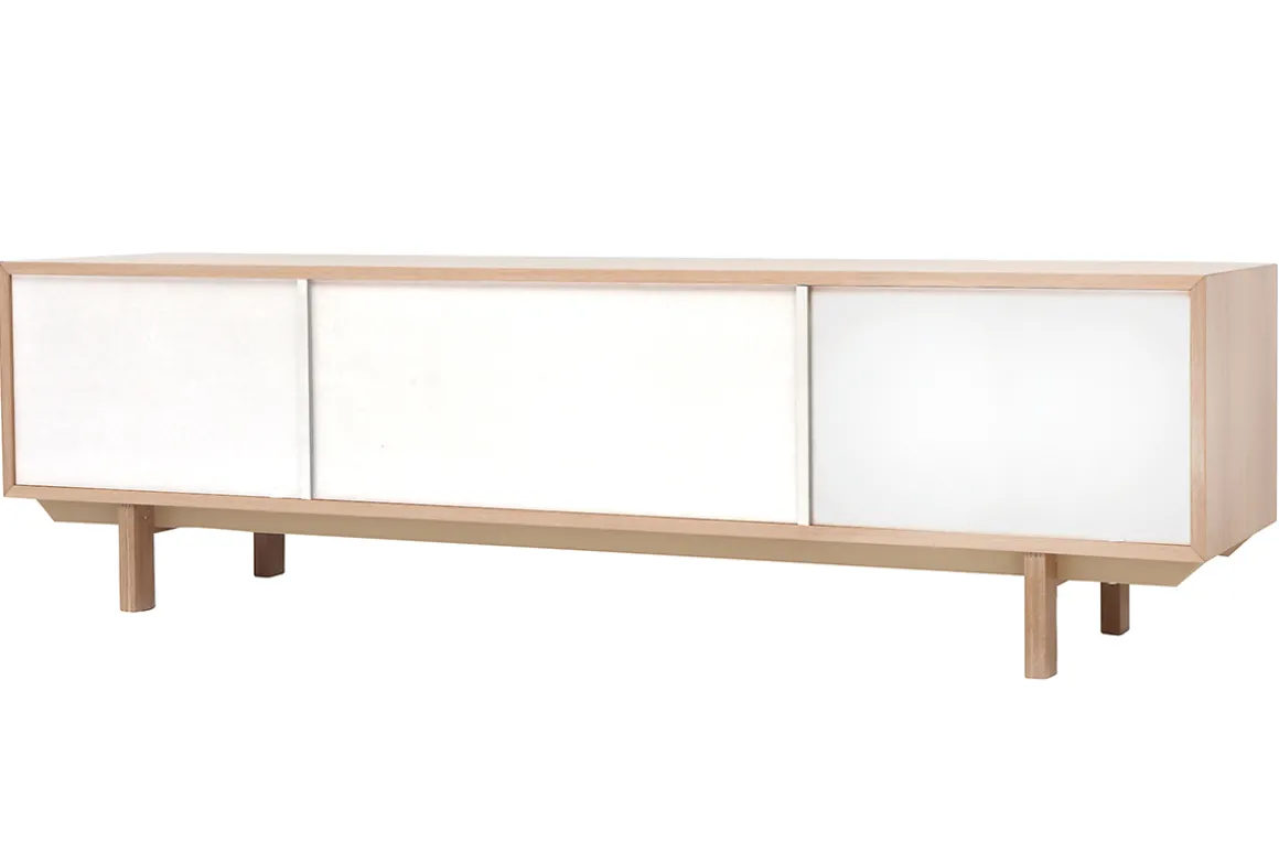 New Miliboo Mueble TV nórdico madera y blanco 180cm SID