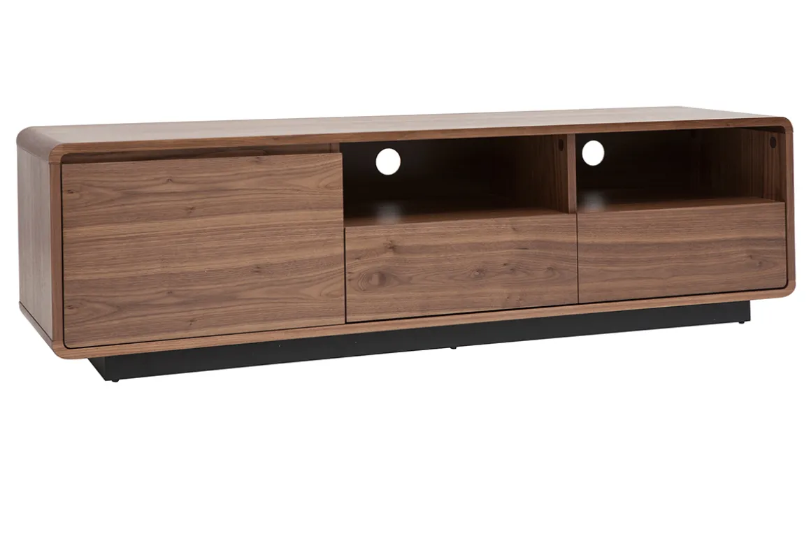 Fashion Miliboo Mueble TV vintage con acabado de nogal 160 cm JAKO