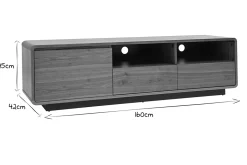 Fashion Miliboo Mueble TV vintage con acabado de nogal 160 cm JAKO