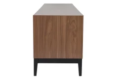 Shop Miliboo Mueble TV vintage con acabado de madera de nogal oscuro y metal negro con almacenaje 180 cm SARTO