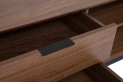 Shop Miliboo Mueble TV vintage con acabado de madera de nogal oscuro y metal negro con almacenaje 180 cm SARTO