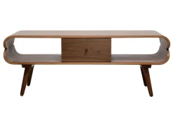 Hot Miliboo Mueble TV vintage con compartimentos de almacenaje de madera oscura 132 cm TAKLA