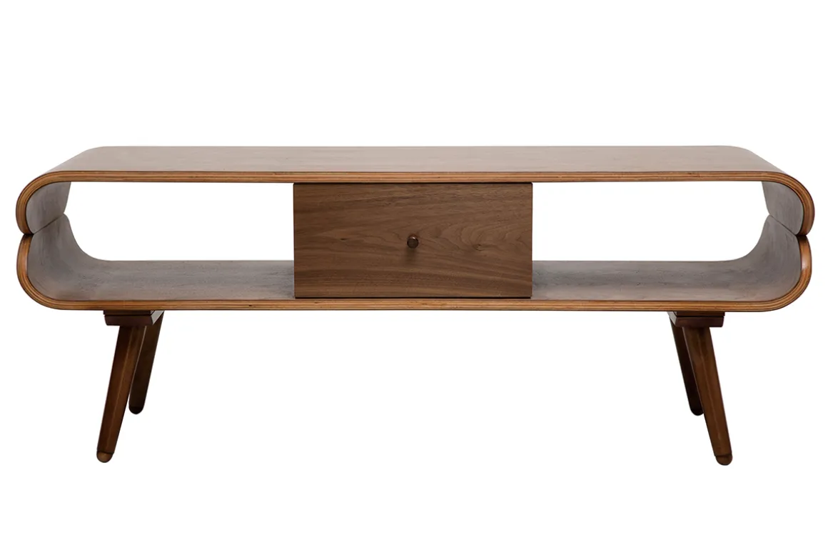 Hot Miliboo Mueble TV vintage con compartimentos de almacenaje de madera oscura 132 cm TAKLA